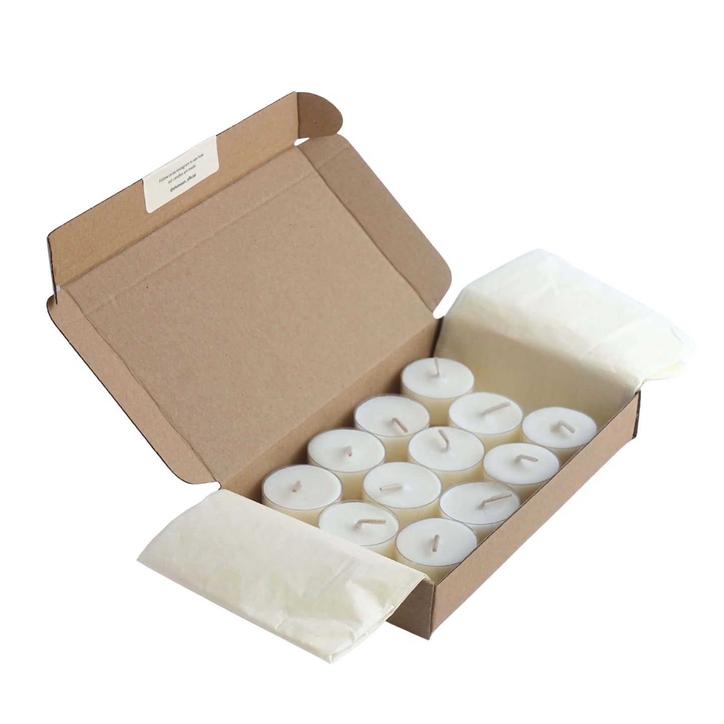 12 Shō-moon Natural Calm scented Tealights Candle with pure essential oils and clean burning natural wax in their packaging box